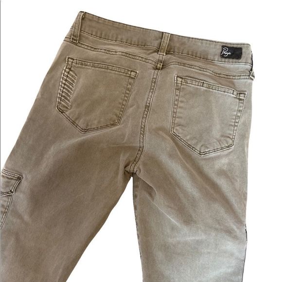 PAIGE DENIM Light Green Cargo Skinny Leg Mid Rose Casual Pant 27 - Picture 3 of 11